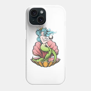 Mermaid with pearl in her hand Phone Case