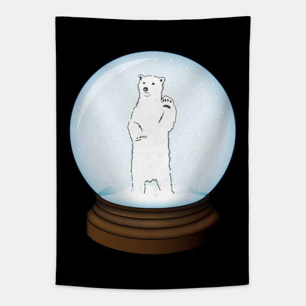 Polar Bear Globe Tapestry by RudDesigns