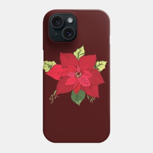 Christmas Star Poinsettia Flower Phone Case