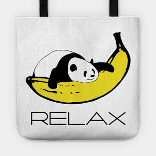 Panda is relaxing on Banana Tote