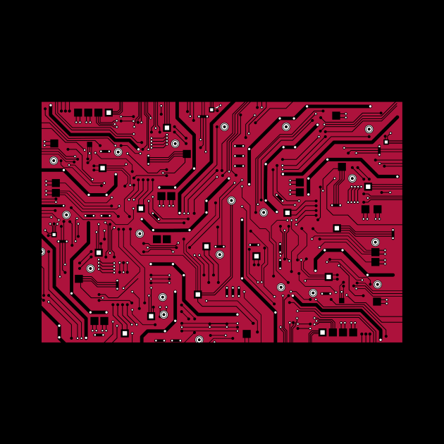 Black and Red Circuit Board Design by Brobocop