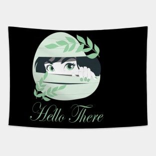 Hello there female design Tapestry