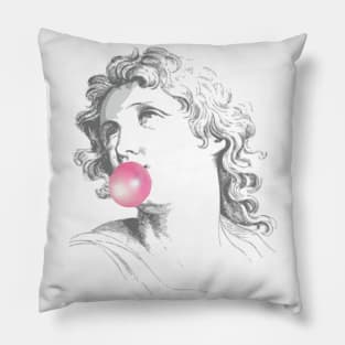 Vintage Ancient Goddess Sculpture with Chewing Gum Pillow