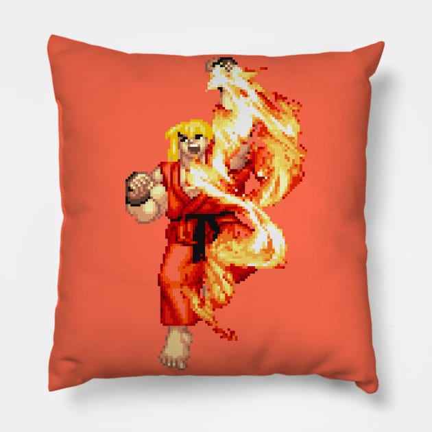 Ken Shoryuken Pillow by Pexel Pirfect