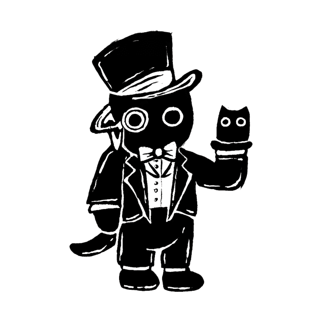 Black cat magician by DilanDrawing
