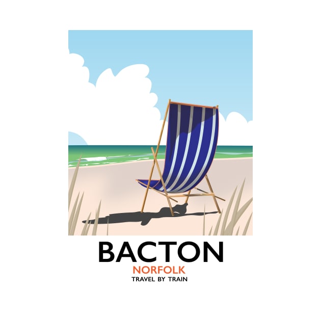 Bacton Norfolk beach poster by nickemporium1