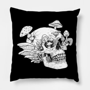 Skull and Mushrooms Pillow