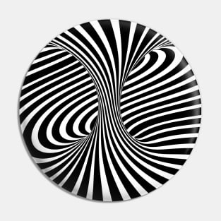 Swirl Lines Black and White Pin