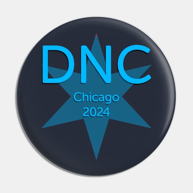 2024 Democratic National Convention Chicago All Blue Star Pin by GdotArroyo