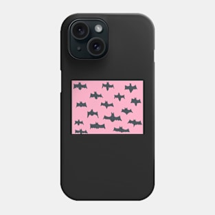 Pink and Black Halloween Bats Phone Case
