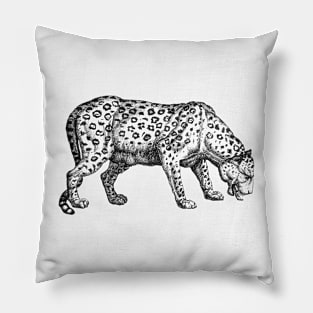 Vintage Leopard Sketch Pillow