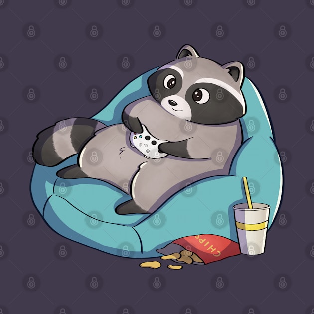 Gamer Racoon by Meowrye