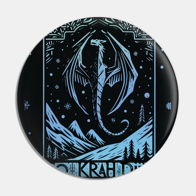 Frost Breath Dragon Shout Pin by katmargoli