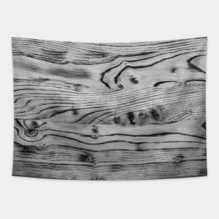 Vintage rustic black white gray burnt wood Tapestry