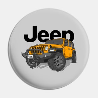 Orange Jeep Wrangler Rubicon Pin