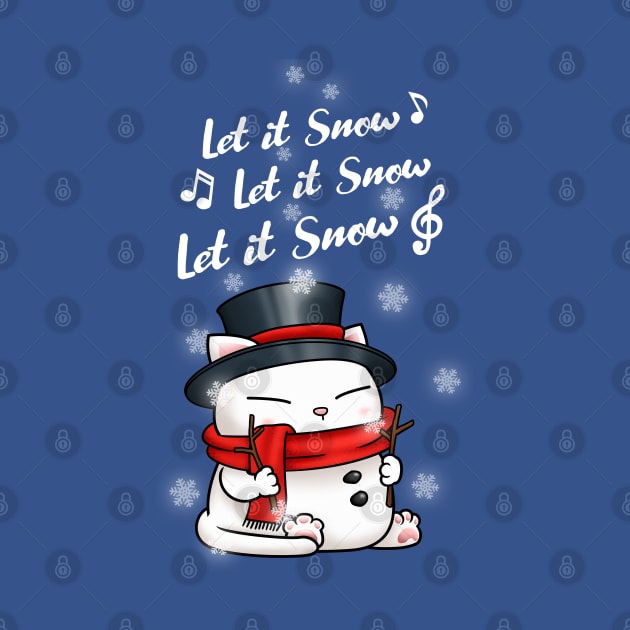 Snowman Cat Let it Snow by Takeda_Art