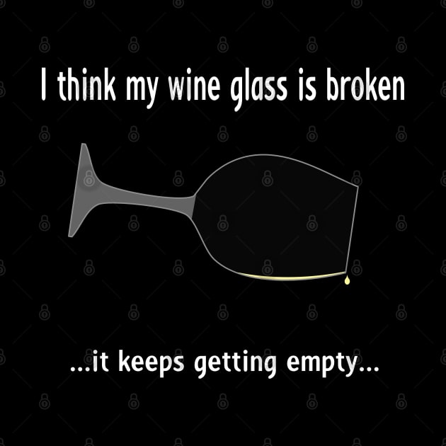 Broken wine glass - white wine for dark bg by CounterCultureWISE