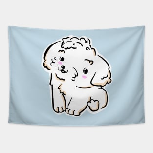 Cute White Shih Tzu Puppy Tapestry