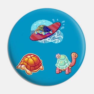 Three Cute Turtles Pin