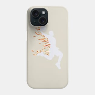 Basketball Player Dunking On Fire - White Phone Case