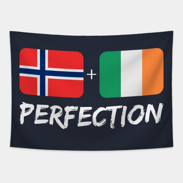 Irish Plus Norwegian Perfection Mix Flag Heritage Gift Tapestry by Just Rep It!!