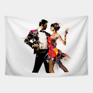 Dancing Couple Dance Performance Abstract Tapestry