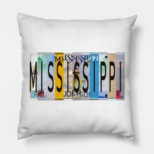 Mississippi License Plates Pillow