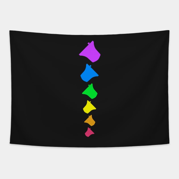 Bell Ringing - RAINBOW BELLS - Vertical B Tapestry by SuzySuperlative