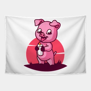 Happy piglet Tapestry