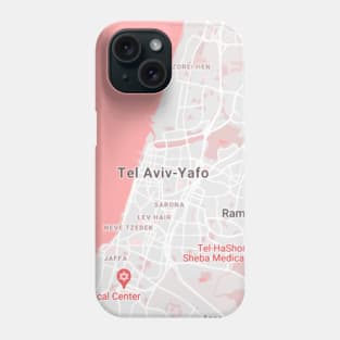 Tel avid pink & white map Phone Case