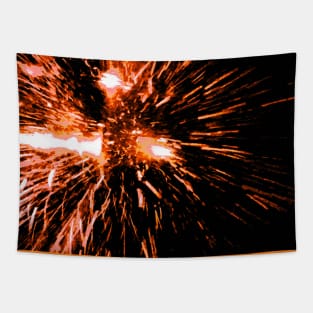 Orange spark Tapestry