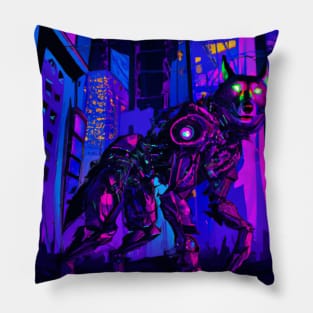 robot wolf Pillow