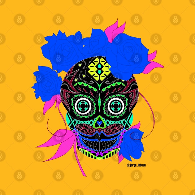 the golden catrina in mexican calavera ecopop by jorge_lebeau