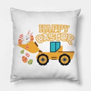 Happy Easter Tractor Gift Boys Kids Pillow