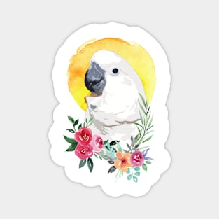 cockatoo and flower watercolor Magnet