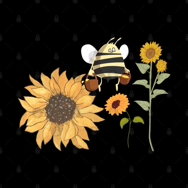 Sunflower and Fatty Bee by Color by EM