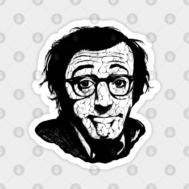 Woody Allen Portrait Art Magnet by surmind