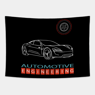 Automotive engineering car engineer text and image Tapestry