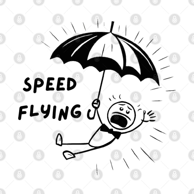 Funny stickman parachutist. Speed flying by Ideas Design