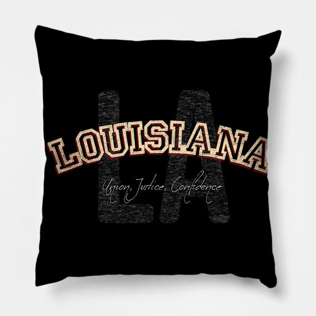 Louisiana Vintage Retro Pillow by Hashtagified