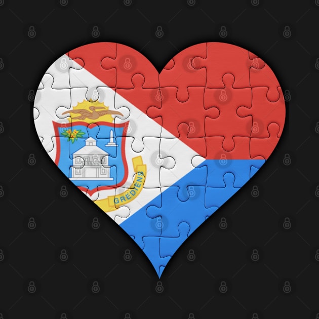 Sint Maartener Jigsaw Puzzle Heart Design - Gift for Sint Maartener With Sint Maarten Roots by Country Flags