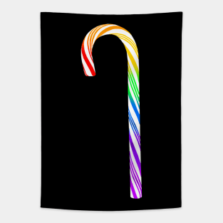 Rainbow Christmas Candy Cane Tapestry