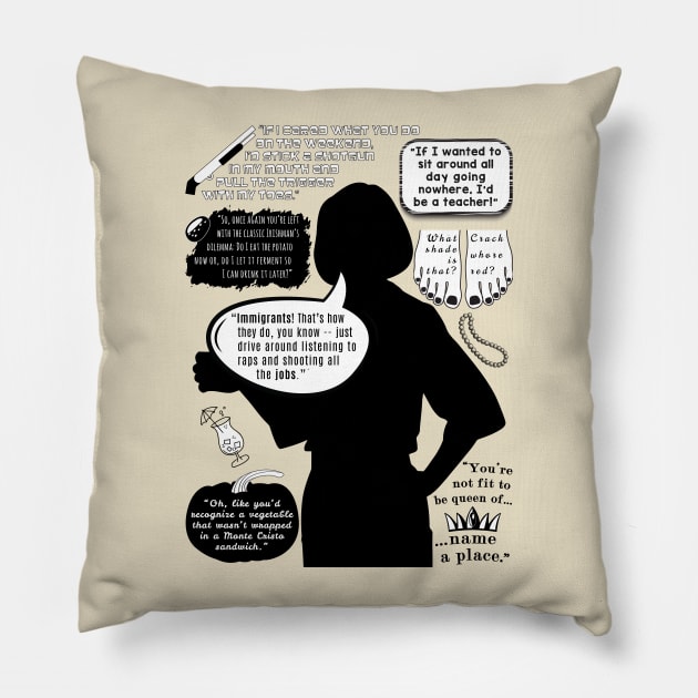 Malory Archer Quotes Pillow by GeekMind