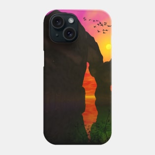 Sunset over the ocean Phone Case