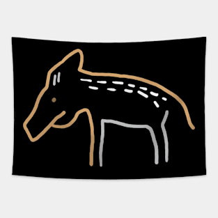 Young Boar - Minimal Line Drawing Tapestry