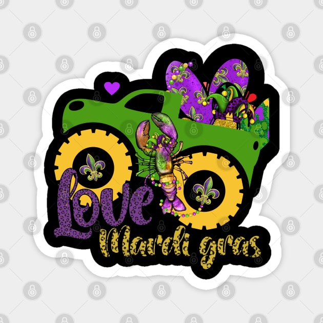 love mardi gras Toddler Boys heart Magnet by click2print