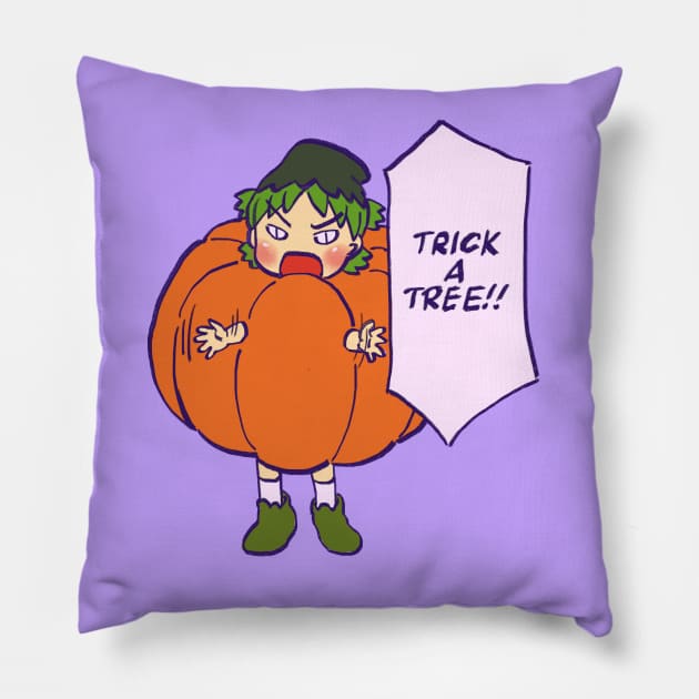 I draw that pumpkin yotsuba trick or treat / yotsubato Pillow by mudwizard