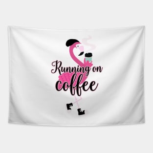 Flamingo Running on Coffee Cute Cafe Pattern Hipster Flamingos Tapestry