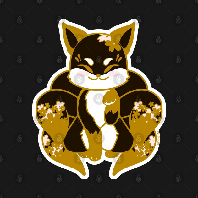 Black & Gold Kitsune by Ranefea