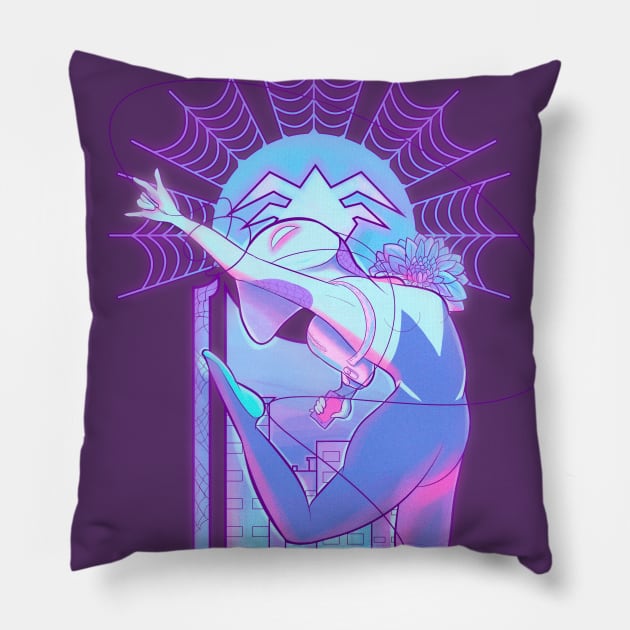 Spider Gwen Nouveau Pillow by nay__b